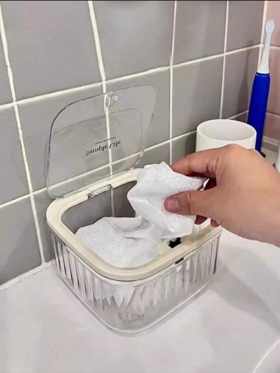 1pc Transparent Coffee Capsule Shaped Storage Box, Ideal For Organizing Fruit, Cosmetics And Desk Items In Kitchen, Bathroom And Other Places