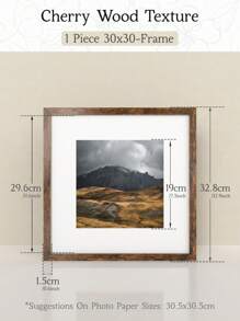 仿木纹方形相框(含衬垫) - 20x20厘米/25x25厘米/30x30厘米/10x10厘米/40x30厘米,乡村农舍风格墙面装饰,用途广泛,适用于画廊墙、艺术印刷品、照片和纪念品,单包装,樱桃木纹理/胡桃木棕色纹理/浅橡木纹理/奶油橡木纹理/哑光黑微纹理 - 彩色 - 查看 18