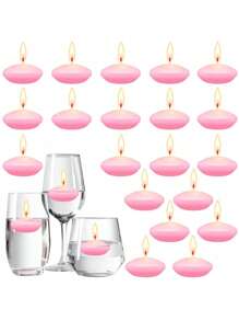 10/20 pièces Bougies flottantes de centre de table pour mariage, bougies à thé flottantes activées par l'eau, petites bougies flottantes non parfumées de décoration ronde pour centre de table, vases cylindriques, décorations de fête de mariage
