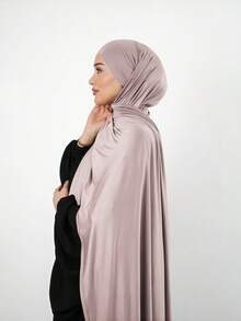 1 chiếc khăn trùm đầu Jersey Hijab Modal dành cho nữ bằng vải thấm mồ hôi màu trơn mềm mại thoải mái thoáng khí bằng vải Rayon, khăn trùm đầu, khăn trùm đầu Jersey, khăn quàng cổ 180cm * 70cm, thích hợp cho hàng ngày, ngoài trời, cầu nguyện, thờ cúng - 03-Xám be - Xem 4