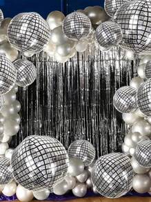 5pcs/10pcs Disco Ball Balloons 4D Sphere Mirror Metal Balloons, Different Sizes Mixed, Disco Laser Foil Balloons For 70s Disco Ball, Metallic Disco Theme Party Decoration, Birthday Party Decoration, Wedding Decoration - Multicolor - View 10