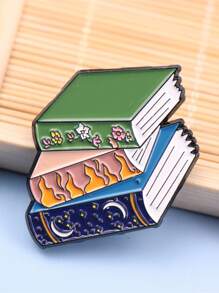 1 件有趣的阅读爱好者幻想书徽章别针，背包帽可爱别针，读者爱好者的最佳选择，新奇徽章可增强魅力和优雅，是节日期间送给朋友的完美配饰小礼物 - 書 - 查看 2