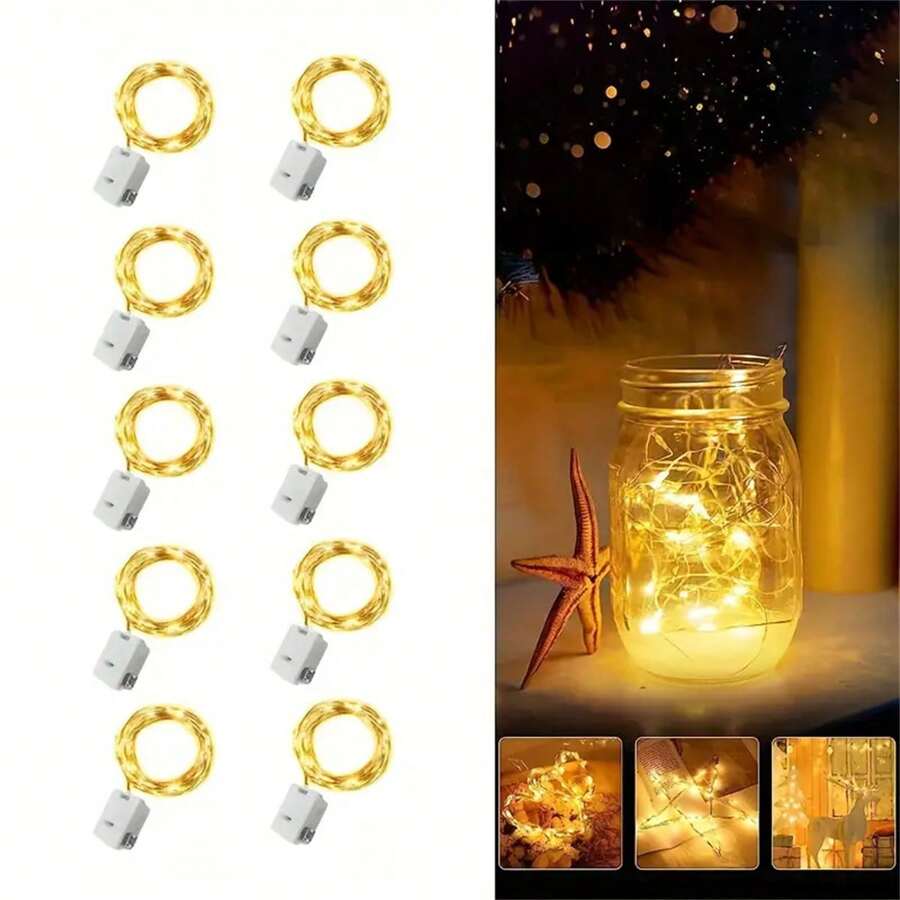 4/10/40 LED 2M20LED 仙女电池供电灯串，适用于 DIY 婚礼、派对、卧室、庭院、蛋糕、花束装饰