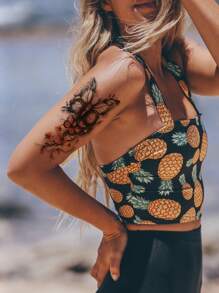 5 fogli di tatuaggi temporanei colorati per il corpo, impermeabili e anti-sudore, sicuri, con disegni di farfalle, fiori e foglie, adatti per festival