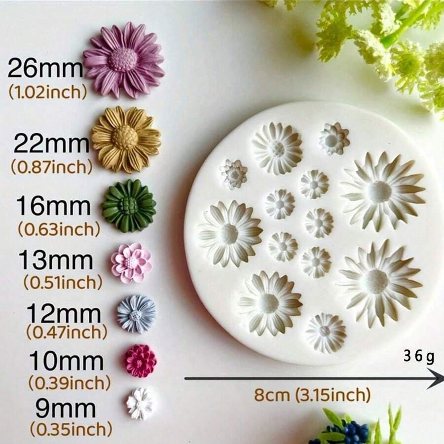 1pc Flower Silicone Mold For Polymer Clay Flower Crafting