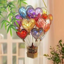 Glam Style Colorful Hot Air Balloon Garden Suncatchers, Acrylic Window Hanging Decor, Multipurpose For Valentine'S Day, Garden & Outdoor Spaces
