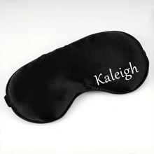 1pc Simple Solid Color Soft Skin-Friendly 3D Contour Comfortable Pressure Effective Blackout Sleep Mask, Suitable For Bedroom, Office, Airplane, Long-Distance Travel, Customizable Name, Reversible Satin Sleep Mask - Multicolor - View 8