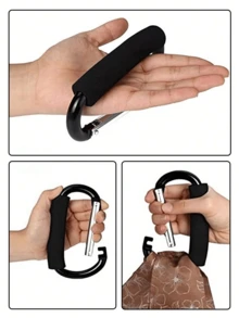 1PC Sturdy Multifunctional Stroller Hook With EVA Handle - Aluminum Alloy For Shopping And Storage Accessories Stroller Accessories Dona Stroller Accessories - Multicolor - View 7