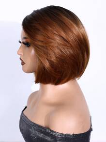 DUOZIMEI Short Wigs Side Part Layered Bob Wig Mixed Grey Synthetic Hair Short Yaki Straight Bob Wigs For Women Pixie Cut Wig Short Black Mixed Gray Straight Pixie Wigs For Daily Life Or Cosplay Use Black/Brown/Grey Color