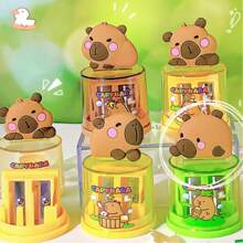 创意新品水豚双孔卷笔刀，设计适合青少年，便携式手动旋转卷笔刀，卡通可爱，批发