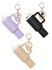 Juego de 1/2/3/5/8 piezas de llavero con mini vaso, lindos encantos con vaso para mujer para bolso, mochila, botella de agua mini - Estilo callejero, multicolor, accesorios del llavero, encantos para bolsos, vasos, 5/3/2/1 llaveros, accesorios para bolsos, encantos para bolsos de mano, caja de almacenamiento de lápiz labial, accesorios para bolsos, llavero de mini vaso, llavero de mini vaso para llavero o bálsamo labial, llavero lindo de vaso