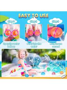 Wiederverwendbare Wasserbälle, selbstschließende nachfüllbare Wasserbälle, weiche magnetische Silikonwasserbälle, Wasserspielzeug, Wasserpark, Sommerfest (Farbe und Stil sind zufällig)