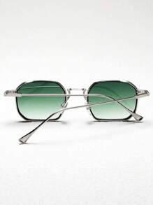 1 Pair Unisex Retro Square Fashion Glasses, Contrast Color Double Rim Business Fashion Glasses For Men, Casual Fashion Glasses For Women, Suitable For Outdoor, Street, Beach, With Delicate Black Leather Case