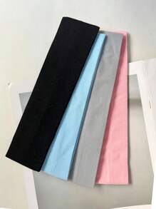 4pcs 3pcs Simple Yoga Headband Pack Casual Gym Daily Use Sweat Absorbent Running Headband Fitness Elastic Fabric Sweatband Headband Hair Band Sweat-Absortion - Multicolor - View 5