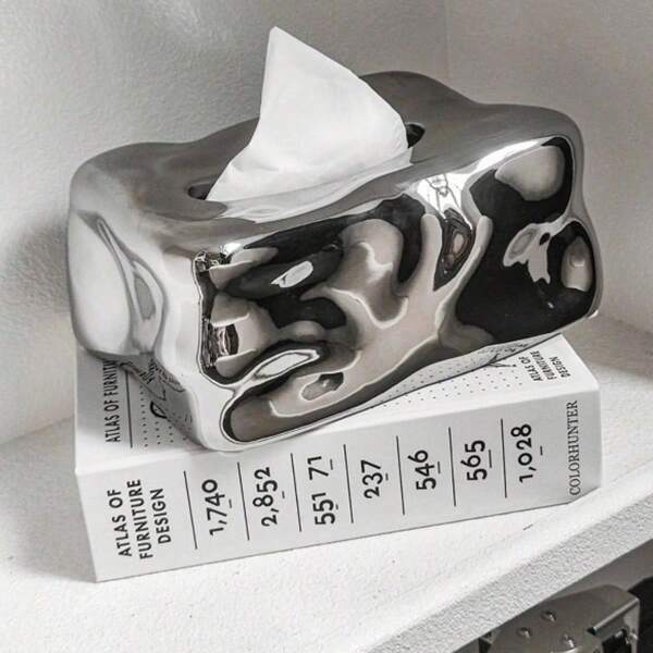 1 caixa de lenços de cerâmica premium, porta-guardanapos de papel estilo geleira de gelo, adequado para sala de estar, escritório, quarto, decoração de armazenamento de lenços de papel para banheiro, porta-lenços, porta-toalhas de papel, porta-guardanapos, guarda-sol para carro, acessórios para quarto, viagem, caixa de lenços, lenços umedecidos, recipiente para lenços umedecidos, porta-caixa de lenços umedecidos, porta-guardanapos, reunião familiar festiva, decoração de mesa de jantar de cozinha para casa, cozinha, quarto, sala de estar, sala de jantar, acessórios de decoração para casa, caixa decorativa, presente de casamento feminino, viagem de verão, feriado, festival, essencial