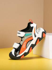 儿童运动凉鞋，带脚趾保护，透气，防滑，设计，适合儿童夏季户外活动，沙滩水鞋 - 黑色 - 查看 9