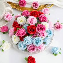 5/10 piezas de cabezas de rosas a la parrilla artificiales para decoraciones de primavera y otoño, para bodas, jarrones, hogar, comedor, dormitorio, cocina, decoración de habitaciones, fiestas, cumpleaños y jardín exterior