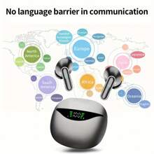 New 144 Translation Earphones: Real Time Translation Headphones, Suitable For Travel, Business, And Work