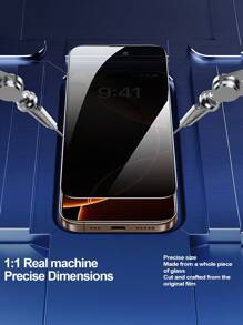 ZYONS 1pc 360° Privacy 4-Sided Protection Tempered Glass 360 Degree Privacy Screen Protector, Anti-Peeping, Anti-Spy, Anti-Fingerprint, Up Down Left Right Can't See/Can't Visible Protective Film, Compatible With IPhone 17 Pro Max/17 Air/16E/16 Pro Max/16 Pro/16 Plus/16/15 Pro Max/14 Pro Max/13/12/11/XS MAX/XR Plus Series, Birthday, Family, Friends Gift - Black - View 7