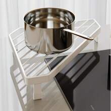 1pc Multi-Function Pot Lid Rack Stand, Stainless Steel Kitchen Storage Organizer