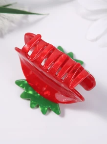 1 件可爱亚克力红色水果草莓小爪发夹，适合日常佩戴和度假，春夏季 - 紅色 - 查看 5