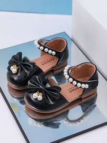 Fashion Versatile Comfortable Breathable Rhinestone Bow Hook And Loop Hollow Girls Student Children Flat Shoes