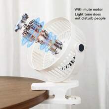 1 件 SHIEIN 台式夹式风扇，多功能，可壁挂，100 档速度设置循环风扇，可调角度，电池续航时间长，气流强劲，适用于办公室、卧室、厨房、户外等 - 彩色 - 查看 6