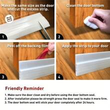 1pc Door Draft Stopper, White, Black And Dark Brown Color, Plastic Material, Suitable For Home, Commercial Use And Automotive, Self-Adhesive Rubber Door Seal Strip - Anti-Theft, Soundproof, Windproof, Anti-Collision, Anti-Dust, Applicable For Bedroom And Entrance Doorway