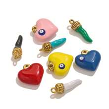 3-5 PCS Stainless Steel Small Accessories Accessories Drop Oil Cherry Pendant DIY Bracelet Necklace Pendant Key Ring Accessories Pendant Accessories - Pendants - View 2