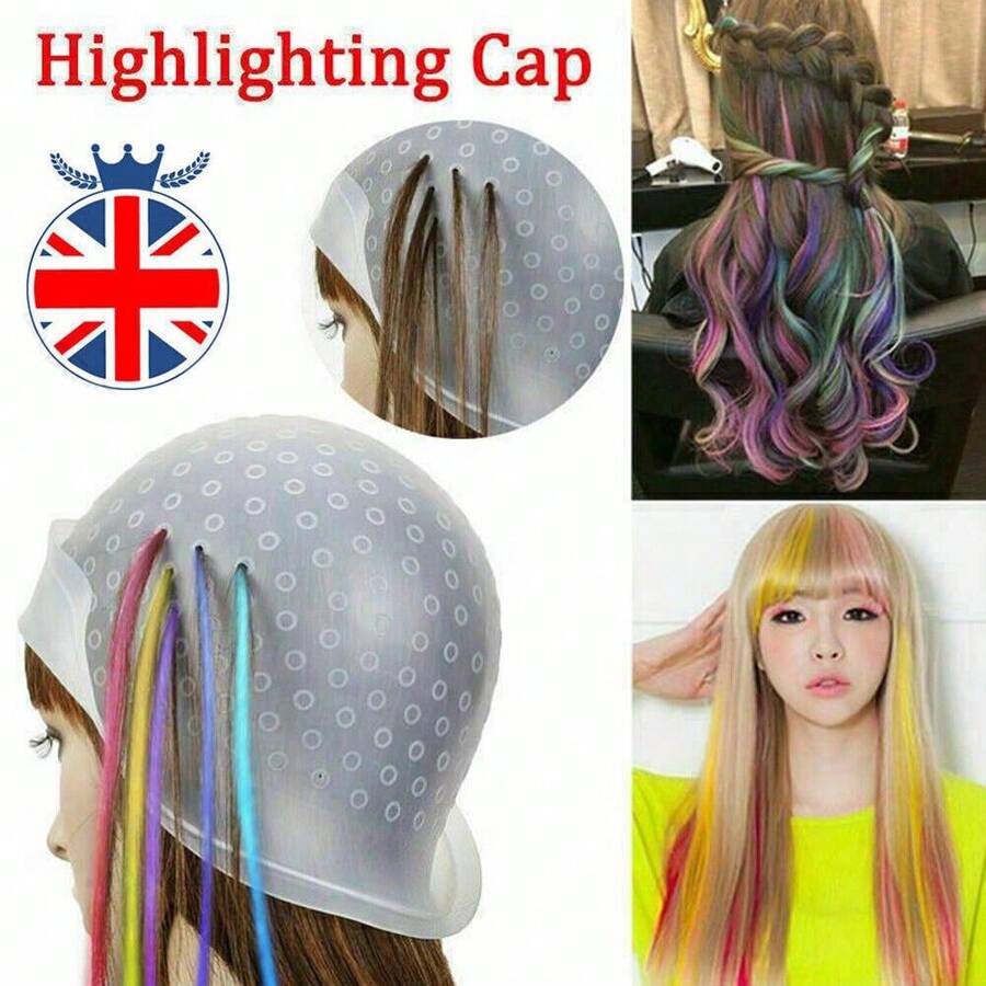 Professional Hair Colouring Highlighting Dye Cap And Streaking Hook Frosting Uk - White - View 1