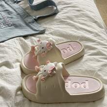Sanrio Women's Slippers For Indoor Home Use, Anti-Slip Bathroom Shower Sandals. Anti-Slip And Anti-Odor Slippers For Summer Outdoor Wear. Fashionable Cat Design Suitable For All Seasons, Waterproof, Anti-Slip, Deodorizing, Quick Dry, For Indoor And Outdoor Use