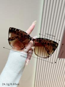 1pc Retro Y2K Square Fashion Fashion Glasses, Cute For Party & Everyday Wear, Unisex For Summer Beach Vacation,Outdoor,Travel - Brown - View 2