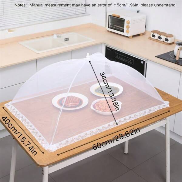 Grande tenda a scomparsa in rete bianca per alimenti, pieghevole e lavabile, ideale per picnic all'aperto, barbecue e feste, protegge dagli insetti, design in rete trasparente, rifugio portatile per alimenti, grande zanzariera da campeggio, copri alimenti da spiaggia, tenda a scomparsa da spiaggia, accessori da spiaggia, decorazione per feste di compleanno, coperta da picnic, decorazione per la casa