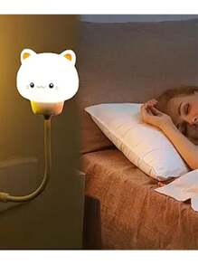 1 个 USB 猫夜灯，遥控猫夜灯 LED，带遥控器，便携可爱幼儿园床边夜灯，适用于婴儿卧室和客厅