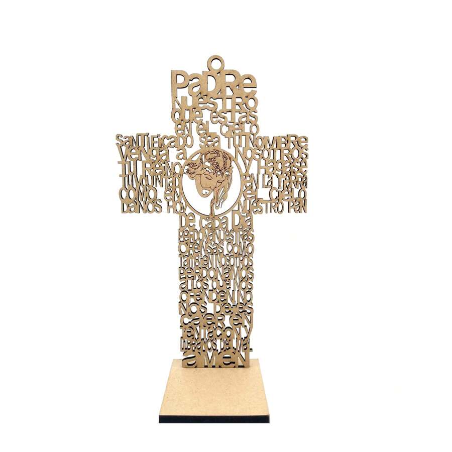 2 Pcs 12" Baptism Judas Wood Cross Prayer Religion Recuerdos De Bautizo Christening Favor - Khaki - View 1