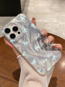 Bow-Knot 1 件高端蝴蝶结图案羽毛蕾丝手机壳，防滑防震羽毛激光手机保护套，适用于 iPhone 16/11/13/15/15 Plus/15 Pro/15 Pro Max/12/14 Pro Max/11 Pro Max/12 Pro/12 Pro Max/13 Pro/13 Pro Max/14 Pro/14 Plus - 彩色 - 查看 4