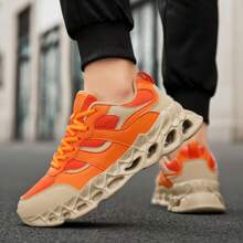 Breathable Comfortable Outdoor Casual Sports Sneakers For Teens And Young Men - Gray orange - View 6