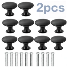 10 Tiradores De Cajones Redondos De 1,18 Pulgadas, Color Negro Mate, Para Puertas De Armarios De Cocina Y Armarios De Muebles, Adecuados Para Tiradores De Tocador