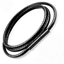 1pc/Lot Black Leather Chain Necklace For Diy Women Men Handmade Braid Rope Long Necklace 40/50/60/70CM Neck Pendant Chain Jewelry Gift