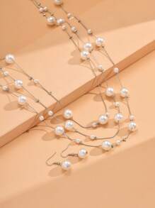 1 件长链韩版时尚超长珍珠项链，新款秋冬优雅毛衣链配饰，个性化装饰