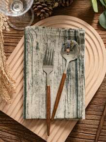 复古美式乡村风格棕色条纹餐桌垫，适合节日聚会、生日派对、四季皆宜 - D - 查看 4