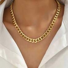 1 pieza Collar minimalista de cadena gruesa, accesorios de joyería para mujeres y niñas