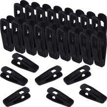 10pcs Gray/Black Velvet Hangers Clips Pack Of 10, Pants Hangers Velvet Clips, Large Opening Clip Strong Finger Flocked Clips Perfect For Use With Slim-Line Clothes Velvet Hangers