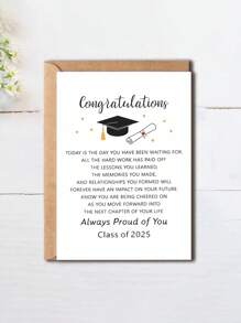 1pc Graduation Congratulations Card For Class Of 2025, Encouragement And Proud Of You Note, Premium Paper, Suitable For Friends, Teachers, And Classmates, With Envelope, For 14+ Age Group - Multicolor - View 7