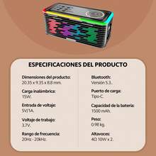 OUO Portable Multifunctional Speaker - 360° Stereo Sound, White Noise, 15W Wireless Charging, Sleep Timer, Ambient Lighting, 1500mAh Battery And Bluetooth 5.3