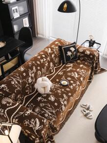 1 Copriforno in chenille moderno e elegante, copricuscino per divano stile leggero e minimalista, antiscivolo, antipolvere, antigraffio, protegge e decora il divano per soggiorno, camera da letto, ufficio, studio - Caffè Marrone - Visualizzare 4