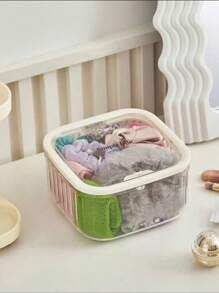 1pc Transparent Coffee Capsule Shaped Storage Box, Ideal For Organizing Fruit, Cosmetics And Desk Items In Kitchen, Bathroom And Other Places