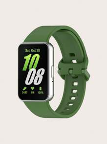 1pc Plain Casual Flat Buckle Silicone Smart Watch Band, Compatible With Samsung Galaxy Fit 3 - Galaxy Fit 3 - View 10