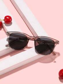 1 件青少年 14-16 岁亚克力基本款休闲方形镜框时尚眼镜，适合节日出游、服装搭配和节日礼物