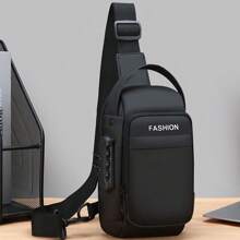 Fashionable Men's Waterproof Crossbody Bag, Outdoor Casual Chest Pack Sling Backpack For Phone And Documents Belt Bag Pouch - Black - View 3